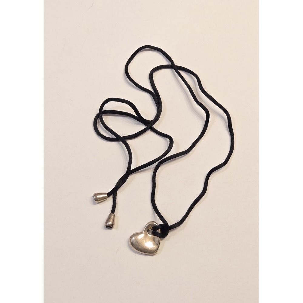 2007 Links of London Sterling Silver Asymmetrical Puffy Heart Pendant Necklace